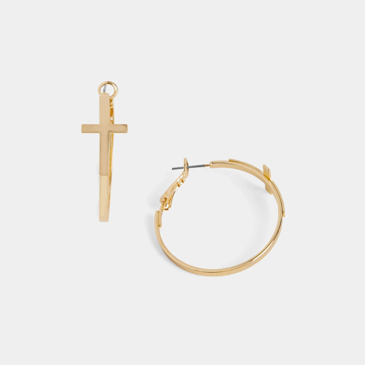 Hoop Cross Earrings