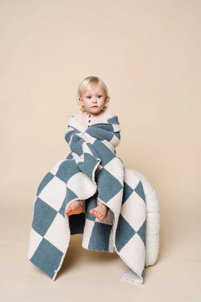 Chenille Blanket (Ocean Check)