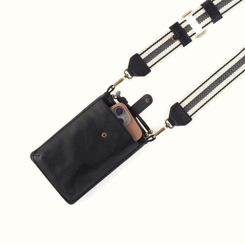Cass Phone Crossbody, HOBO (Black)
