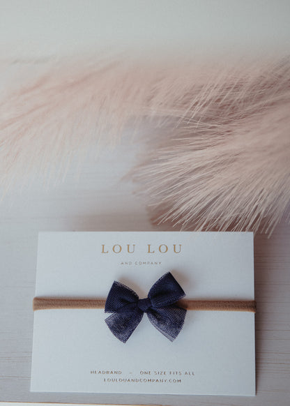 Mini Tulle Bow Headband (Multiple Colors)