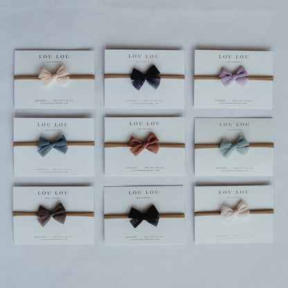 Mini Tulle Bow Headband (Multiple Colors)