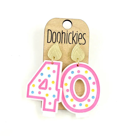 Birthday Earrings (40-Pink)