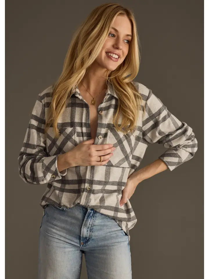 The Lisa (Lt. Gray & Charcoal Plaid)