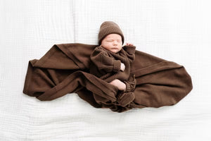 Heirloom Knit Blanket (Cocoa)