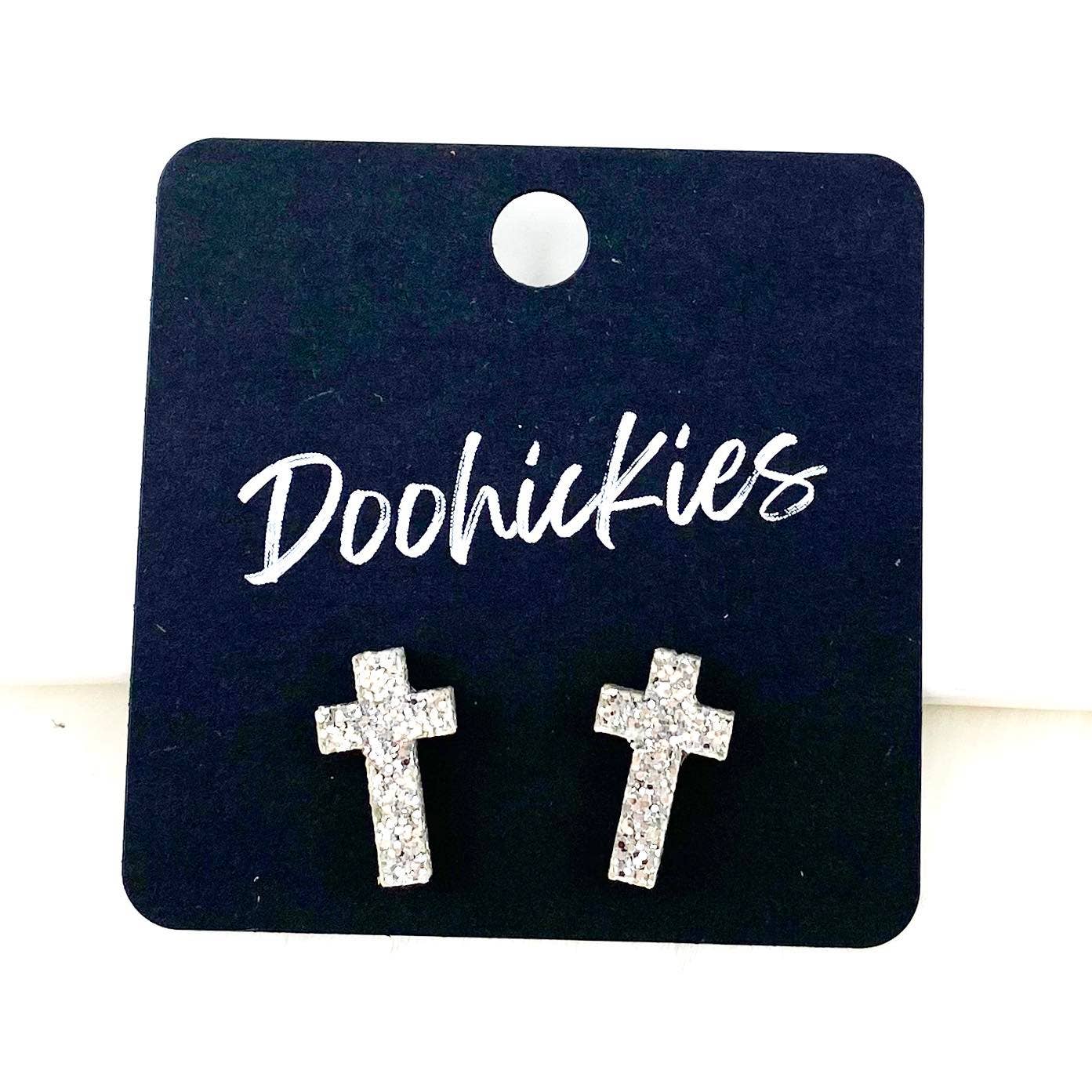 The Cross Earrings (Glitter)