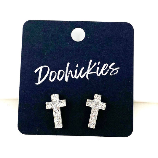 The Cross Earrings (Glitter)