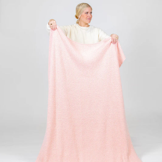 Chenille Blanket Adult Throw (Blush Pink)