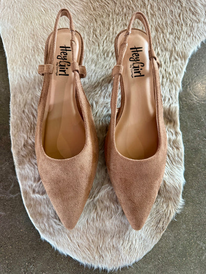 The Olivia, HeyGirl (Tobacco Faux Suede)