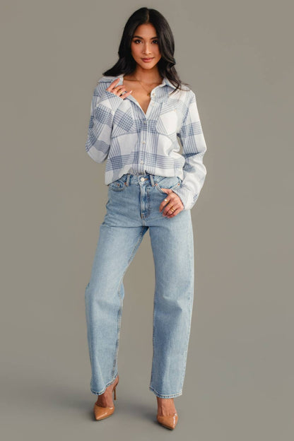The Lisa (White & Dusty Blue)