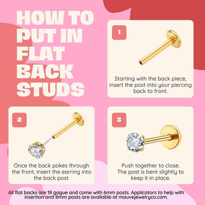 The Diamond Flat Back Studs