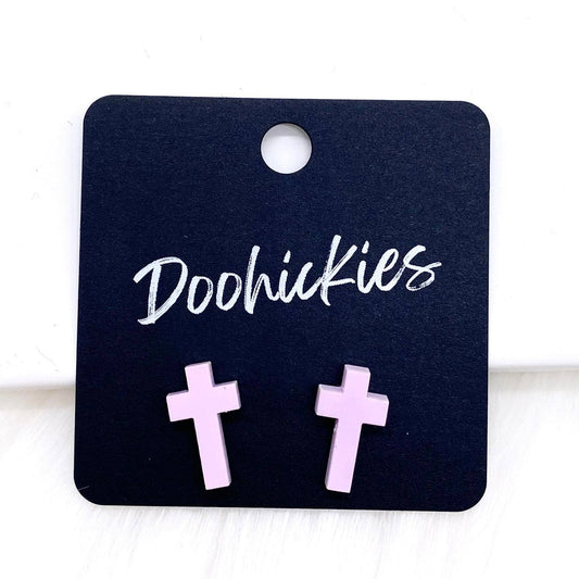 The Cross Earrings (Pastel Purple)