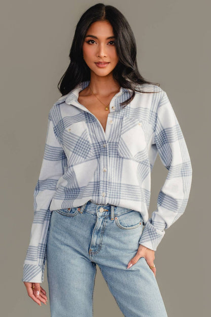 The Lisa (White & Dusty Blue)
